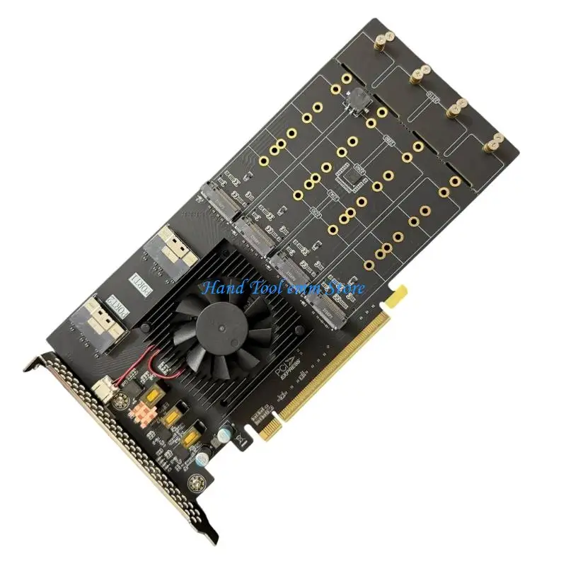 H37F PCIe4.0 Storage Expansion Card Auto Recognize NVMe SSDs 12 Bay Support Servers Workstations Use