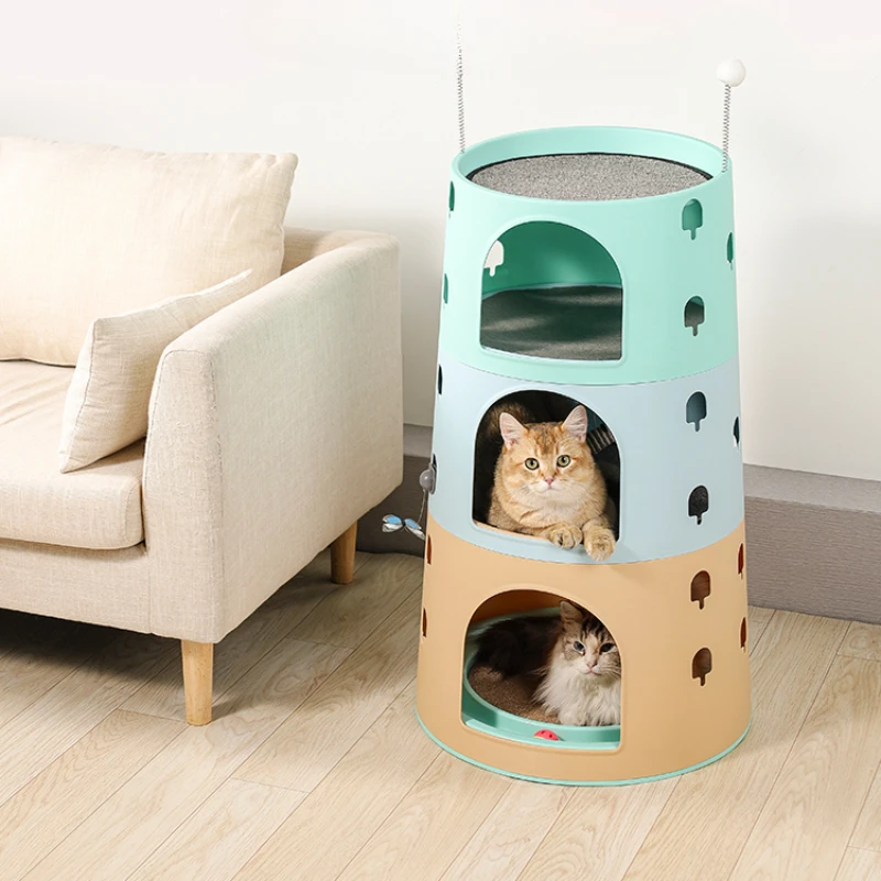 Wooden Cat Towers for Big Cats, Tree Tower with Multiple Hamocks Beds, Furniture Tower, Scrapers for Cat Gym Training Supplies
Wooden Cat Towers for Big Cats, Tree Tower with Multiple Hamocks Beds, Furniture Tower, Scrapers for Cat Gym Training Supplies