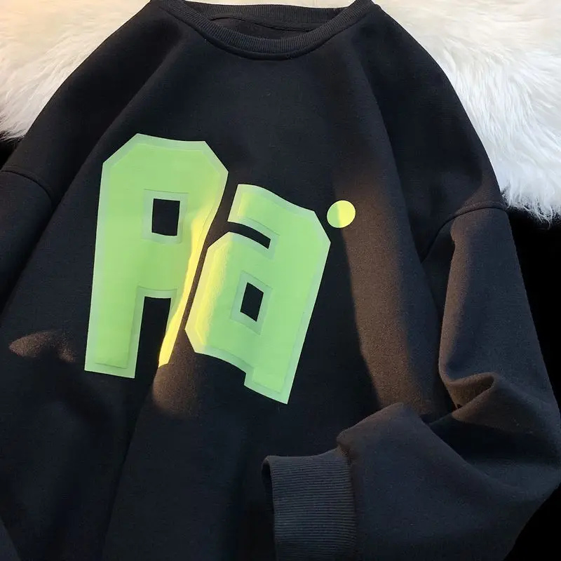 plus Size 300 Pou Heavyweight Pure Cotton round Ne Sweatirt Men's Summer Letter a Print Loose Long Sve Top
plus Size 300 Pou Heavyweight Pure Cotton round Ne Sweatirt Men's Summer Letter a Print Loose Long Sve Top