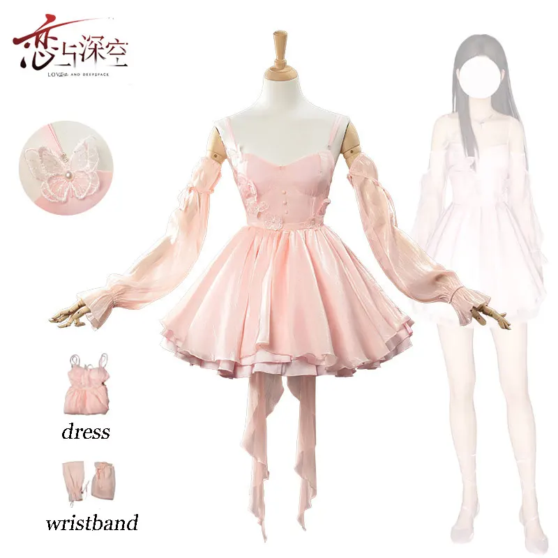 Otome Game Love and Deepspace cosplay costume pink chiffon dress suitable for Halloween comic exhibition wedding photos,birthday
Otome Game Love and Deepspace cosplay costume pink chiffon dress suitable for Halloween comic exhibition wedding photos,birthday