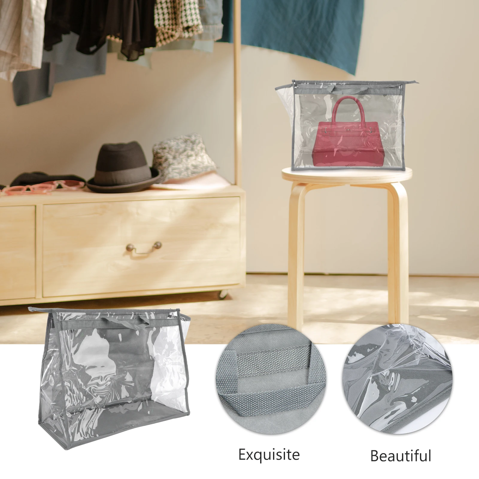 PVC Nylon Wardrobe Bag Large Capacity Waterproof Dustproof Travel Storage Closet Purse Transparent Hanging Design Portable
PVC Nylon Wardrobe Bag Large Capacity Waterproof Dustproof Travel Storage Closet Purse Transparent Hanging Design Portable