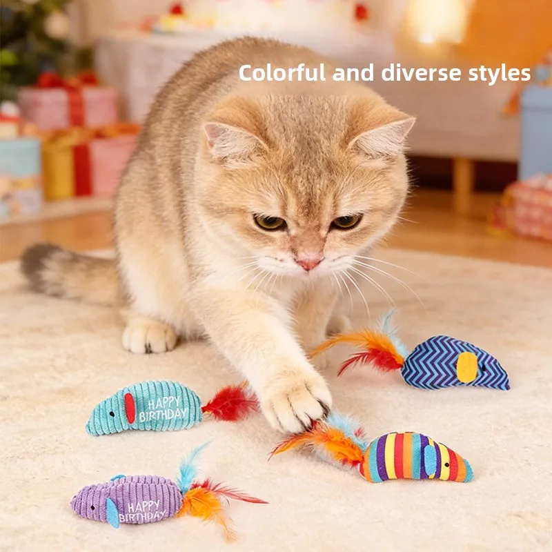 2-Pack Cat Toys with Catnip, Colorful Feather Cute Mice Teaser for Kittens - Teething, Boredom Relief, Safe to Bite
2-Pack Cat Toys with Catnip, Colorful Feather Cute Mice Teaser for Kittens - Teething, Boredom Relief, Safe to Bite
