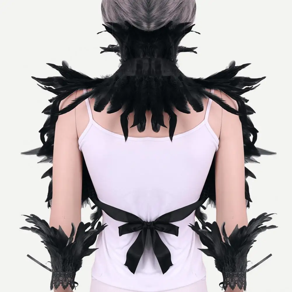 Feather Shawl Scarf Style Feather Shawl with Wrist Ring Lace Collar Set for Halloween Cosplay Unisex Model Stage Show
Feather Shawl Scarf Style Feather Shawl with Wrist Ring Lace Collar Set for Halloween Cosplay Unisex Model Stage Show