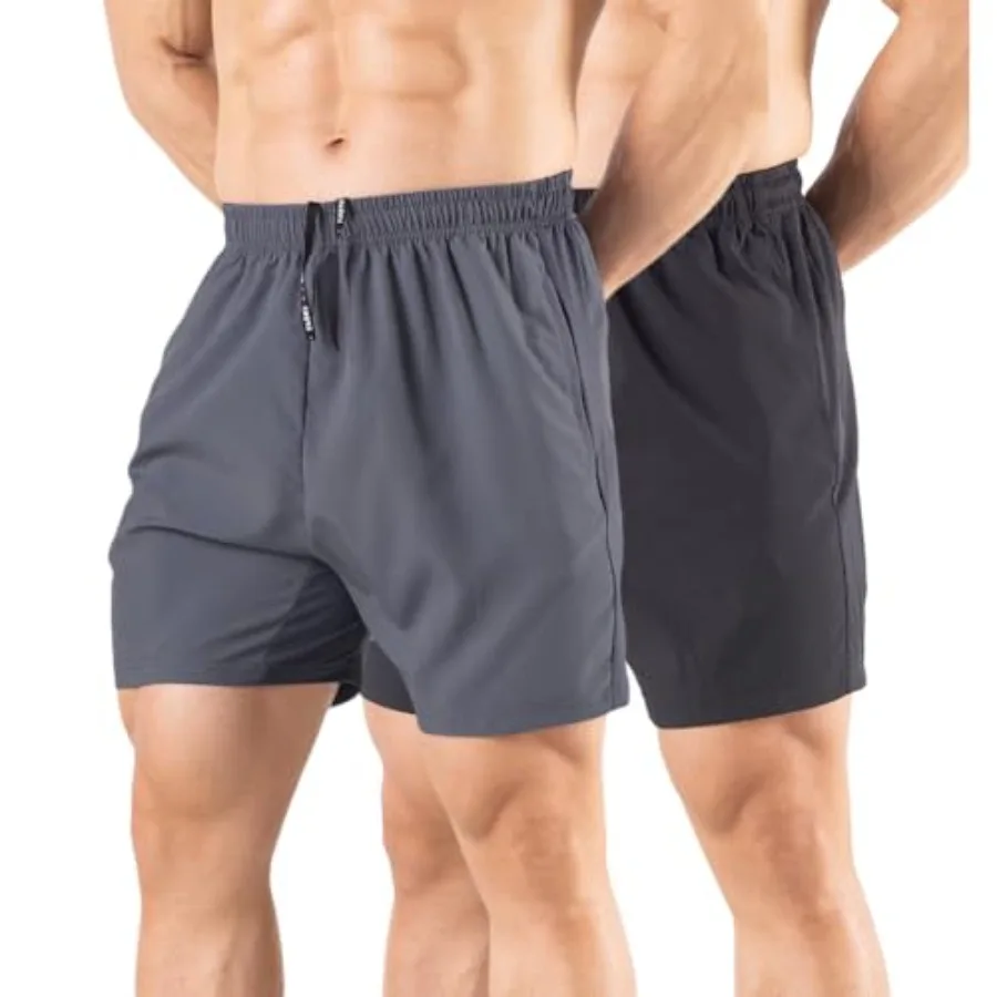 Men's 5" Running Shorts 2 Pack Quick Dry Athletic Workout Gym Shorts with Zipper Pockets
Men's 5" Running Shorts 2 Pack Quick Dry Athletic Workout Gym Shorts with Zipper Pockets