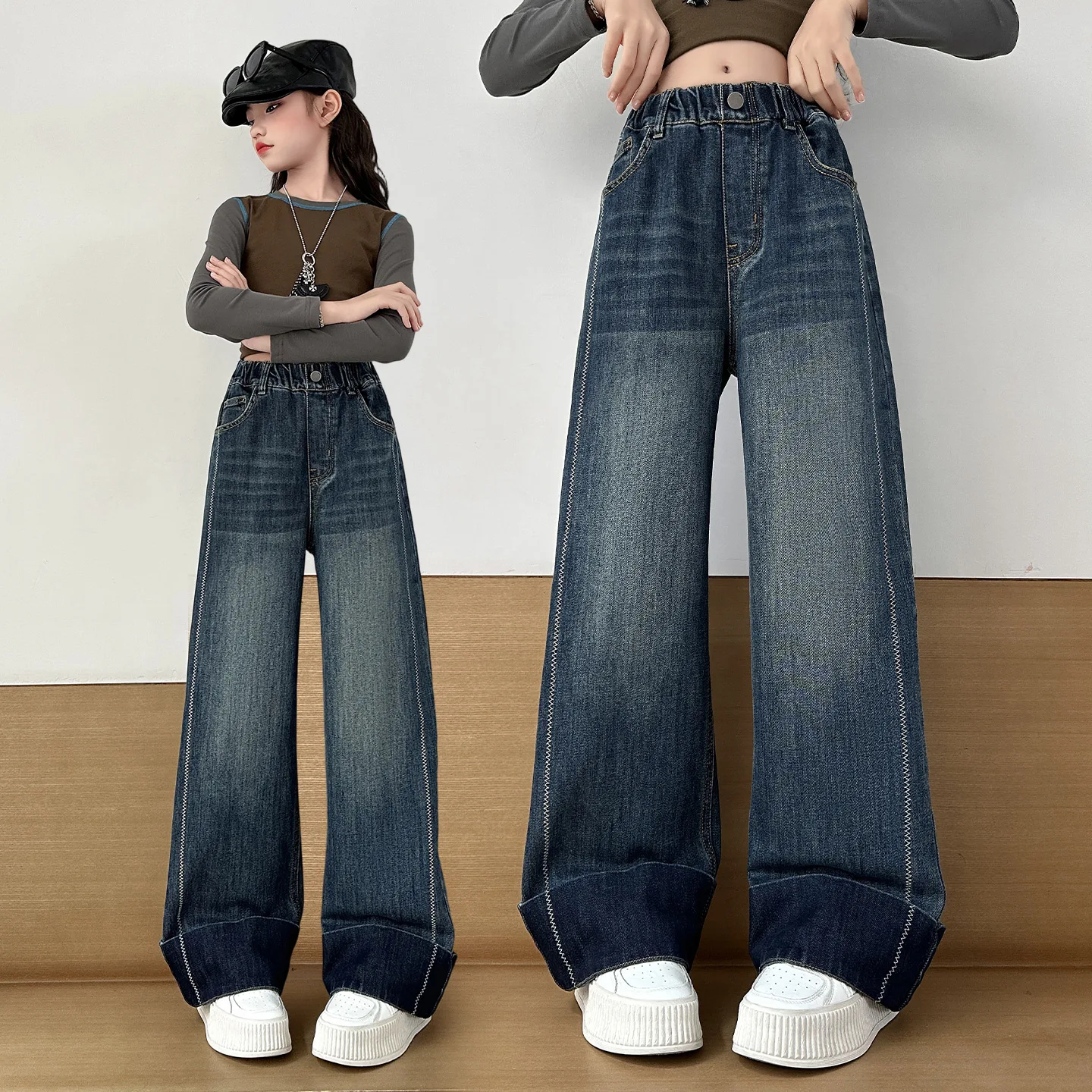 2025 New High Quality Girls Jeans Vintage Denim Wide Leg Pants Kids Clothing Children Casual Solid Trousers For Teenager Clothes
2025 New High Quality Girls Jeans Vintage Denim Wide Leg Pants Kids Clothing Children Casual Solid Trousers For Teenager Clothes