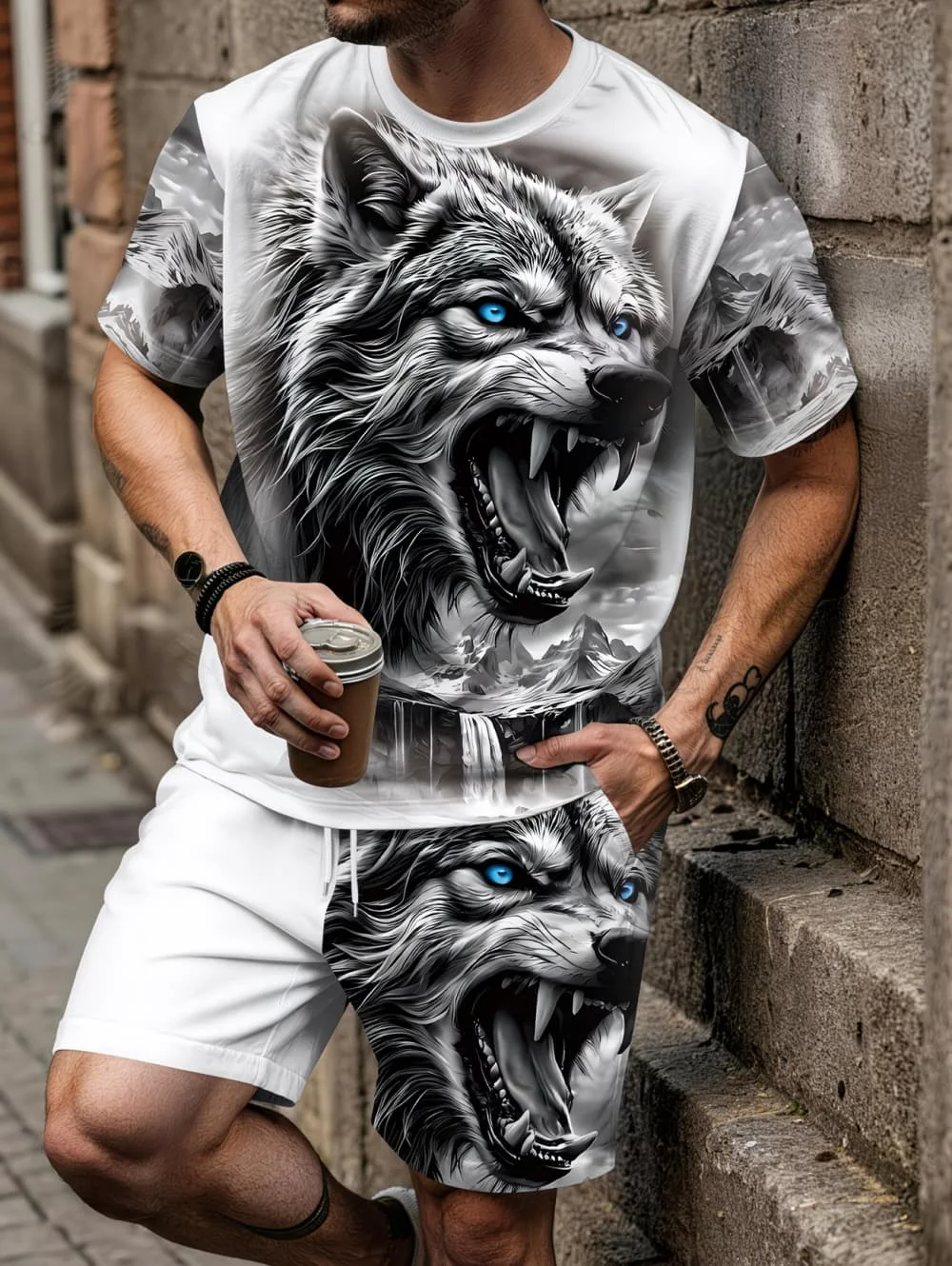 Men's Summer Set Fashion Wolf 3D Print Short Sleeve + Shorts 2 Piece Set Animal Pattern Casual Quick-Dry Men's Summer Sports Set
Men's Summer Set Fashion Wolf 3D Print Short Sleeve + Shorts 2 Piece Set Animal Pattern Casual Quick-Dry Men's Summer Sports Set