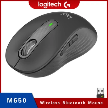 로지텍 M650 블루투스 무선 마우스, PC, 맥, 멀티 디바이스, 크롬북, 오피스 노트북 센서 기술, 사일런트 클릭