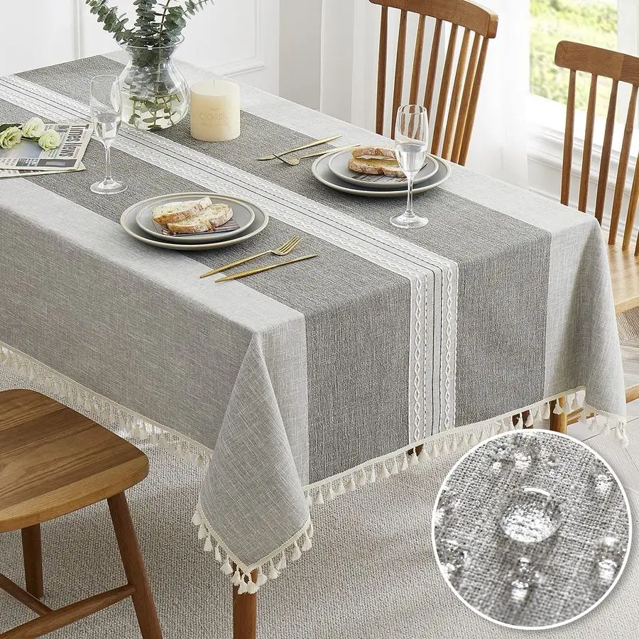 Embroidered Tablecloth for Dining Table,Dust Proof Spillproof Soil Resistant Cotton Linen Rectangle Table Cloths Grey Lines, Rec
Embroidered Tablecloth for Dining Table,Dust Proof Spillproof Soil Resistant Cotton Linen Rectangle Table Cloths Grey Lines, Rec