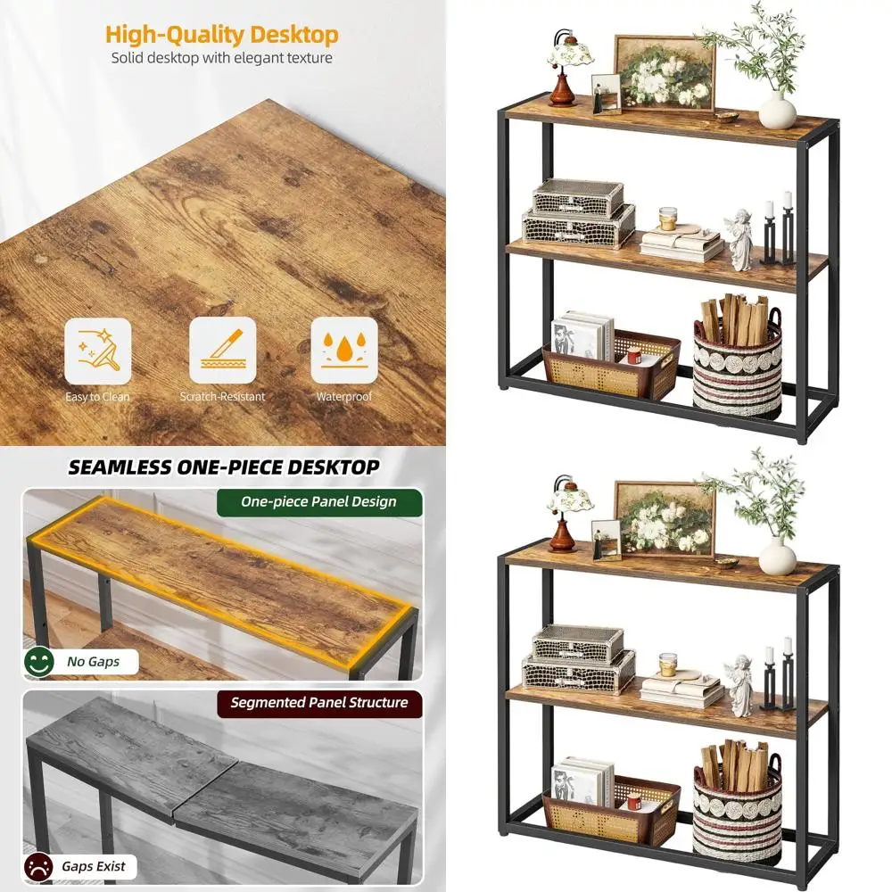 Compact Rustic Console Table, 29.5 Wide, with Shelves, Ideal for Entryway, Living Room, and Small Spaces
Compact Rustic Console Table, 29.5 Wide, with Shelves, Ideal for Entryway, Living Room, and Small Spaces