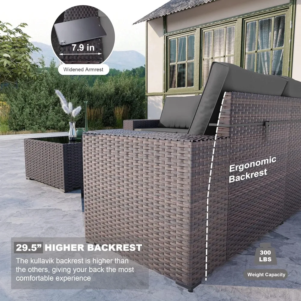 6PCS Outdoor Patio Furniture Set PE Wicker Rattan Sectional Sofa Patio Conversation Sets,Grey Garden Furniture Sets
6PCS Outdoor Patio Furniture Set PE Wicker Rattan Sectional Sofa Patio Conversation Sets,Grey Garden Furniture Sets