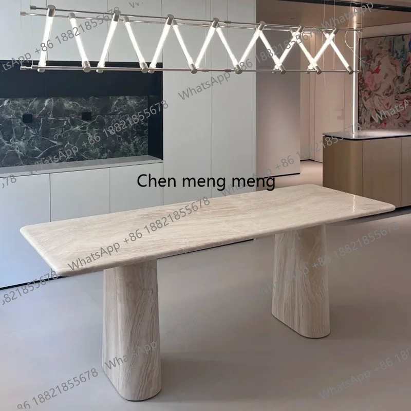 Natural travertine rectangular dining table Italian Nordic retro French marble square dining table
Natural travertine rectangular dining table Italian Nordic retro French marble square dining table