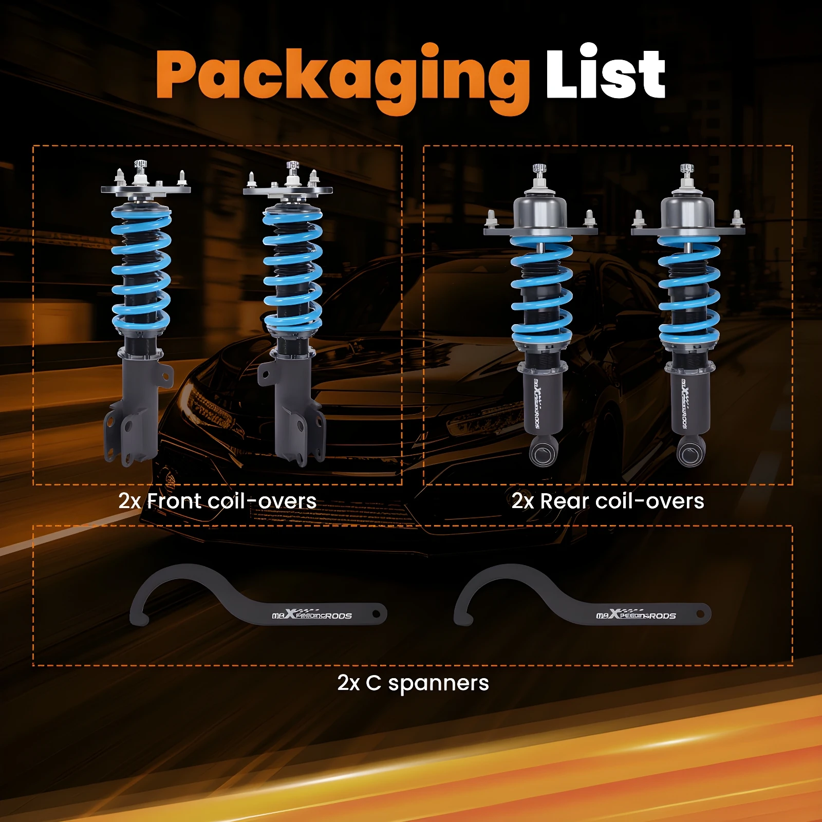 Комплект подвески Maxpeedingrods T6 Coilovers для Toyota Corolla 2009-2014 E140
Комплект подвески Maxpeedingrods T6 Coilovers для Toyota Corolla 2009-2014 E140