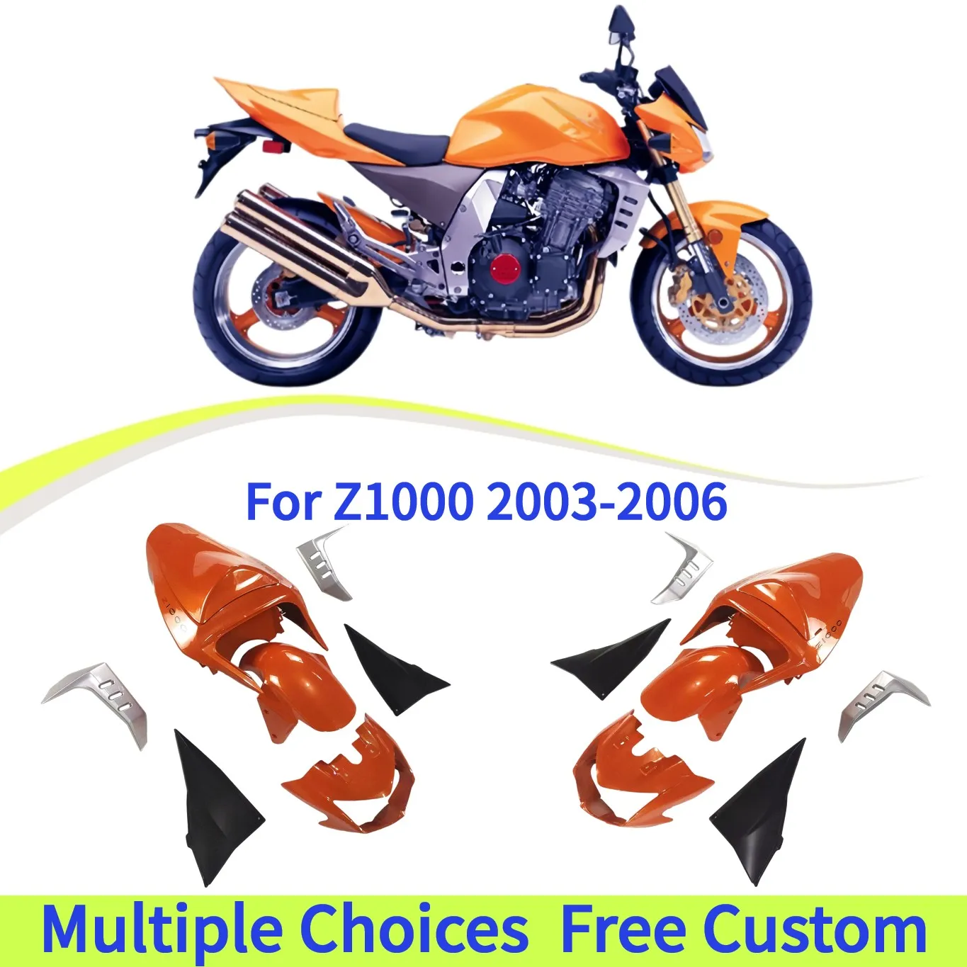 Motorcycle Accessories ABS Fairings For Kawasaki Z1000 2003 2004 2005 2006 ZRT00A 03-06 Orange Bodywork Shell
Motorcycle Accessories ABS Fairings For Kawasaki Z1000 2003 2004 2005 2006 ZRT00A 03-06 Orange Bodywork Shell