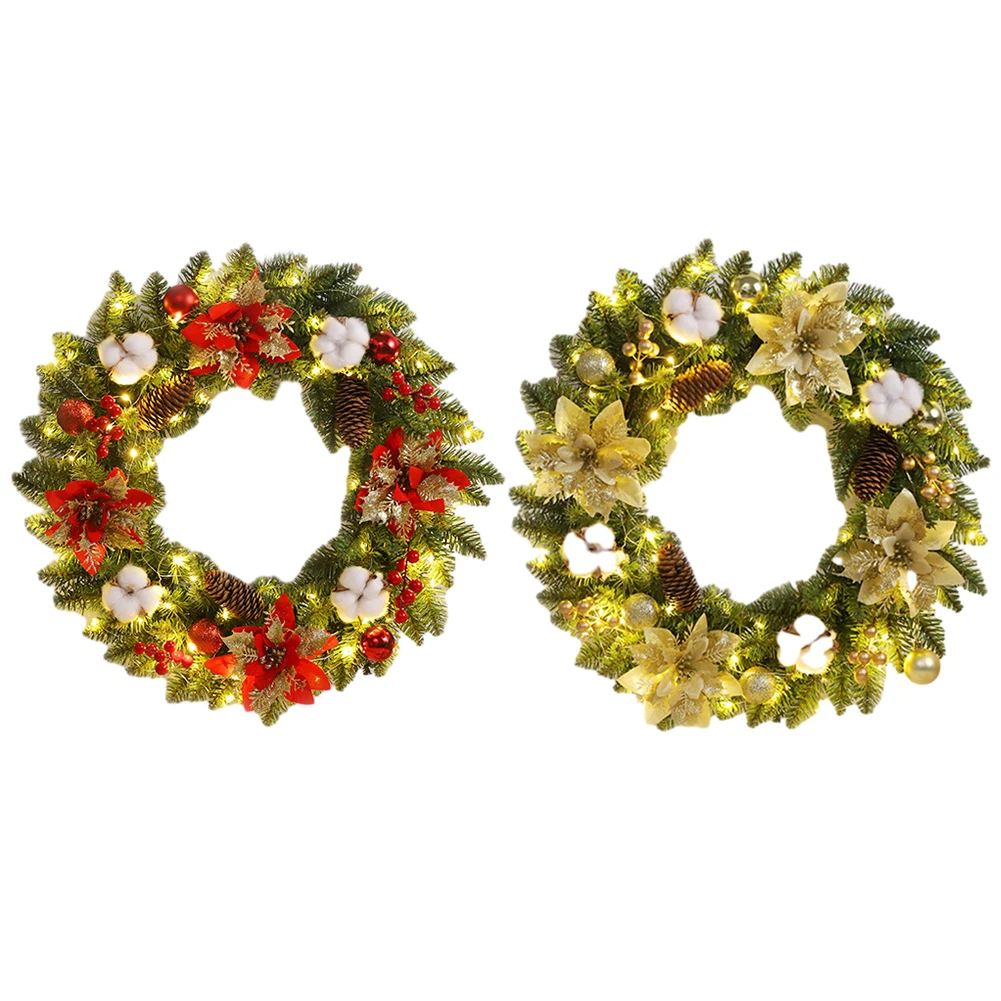 Christmas Hanging Garlands Artificial 40CM Wreaths Ornaments with Spruce Pine Cones Berry Ball PVC Light Up for Home Party Decor
Christmas Hanging Garlands Artificial 40CM Wreaths Ornaments with Spruce Pine Cones Berry Ball PVC Light Up for Home Party Decor