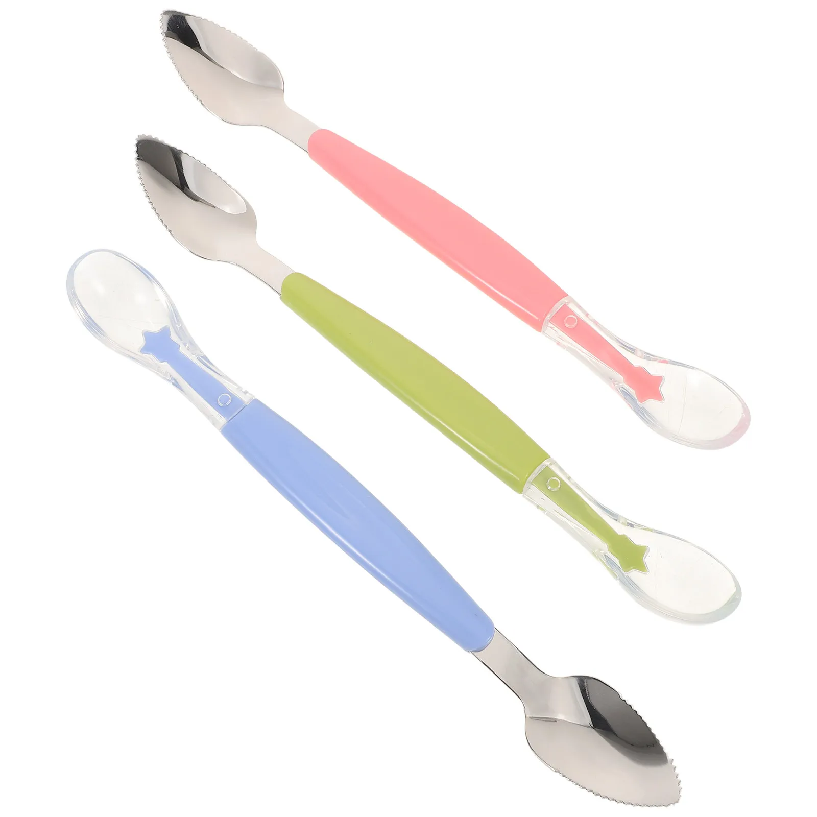 3Pcs Baby Feeder Spoon Stainless Steel Silicone Dual Head Fruit Puree Spoon Soft Silicone Feeding Utensil Weaning
3Pcs Baby Feeder Spoon Stainless Steel Silicone Dual Head Fruit Puree Spoon Soft Silicone Feeding Utensil Weaning