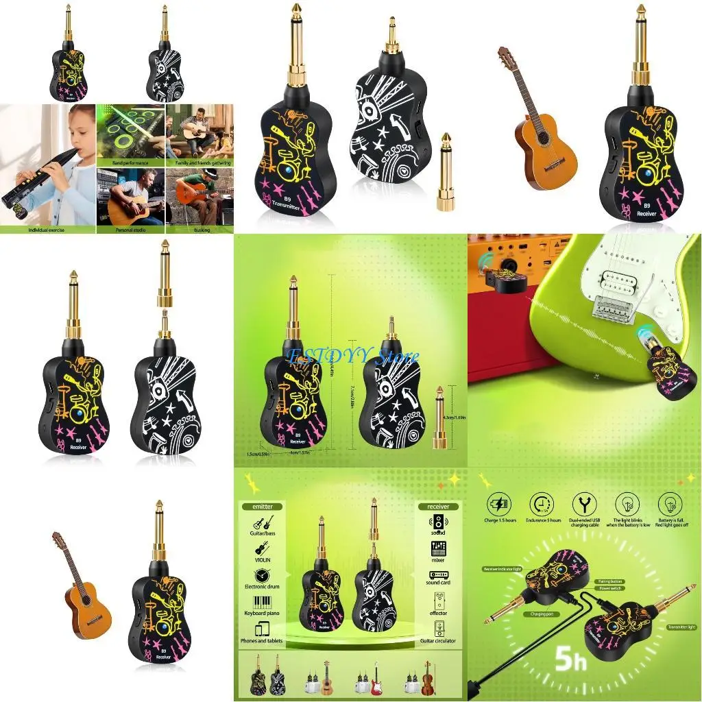 G6DE Transmitter and Receiver for Electric Guitar Bass Violin Instruments Wireless Guitar Transmitter Receiver Systems
G6DE Transmitter and Receiver for Electric Guitar Bass Violin Instruments Wireless Guitar Transmitter Receiver Systems