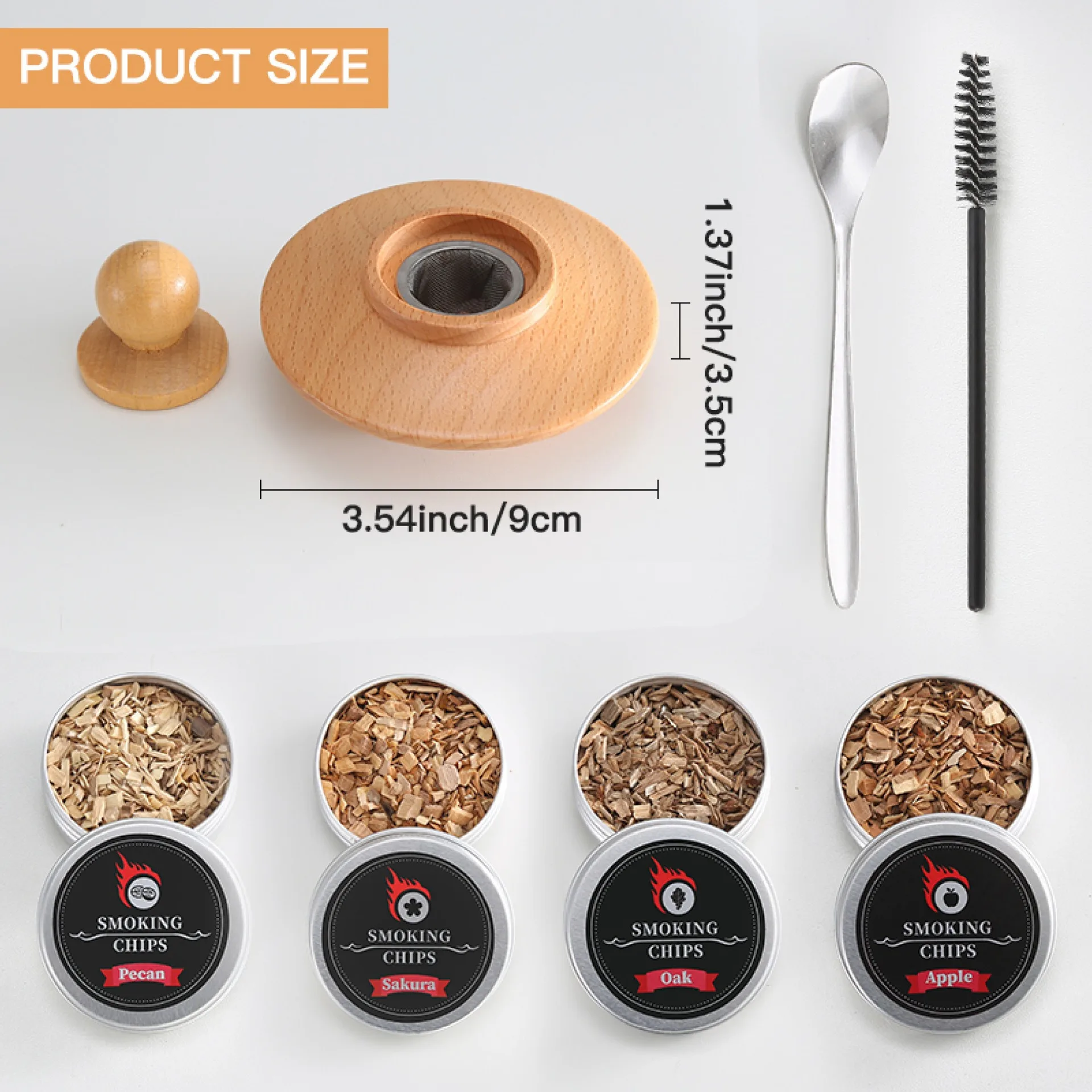 Wooden Cocktail Smoker kit with 4 wood natural flavors and reusable whiskey drinks kitchen bar accessory tools
Wooden Cocktail Smoker kit with 4 wood natural flavors and reusable whiskey drinks kitchen bar accessory tools