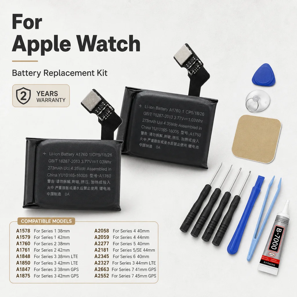 Premium Replacement Battery For Apple Watch Series SE 1 2 3 4 5 6 7, For iWatch S1 S2 S3 LTE S4 S5 S6 S7 38/40/41/42/44/45mm
Premium Replacement Battery For Apple Watch Series SE 1 2 3 4 5 6 7, For iWatch S1 S2 S3 LTE S4 S5 S6 S7 38/40/41/42/44/45mm