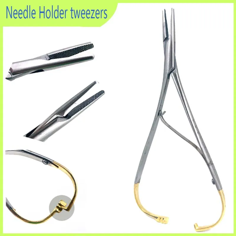 Dentistry Straight Head Needle Holder Forceps Curved Gold Plated Handle Stainless Steel Orthodontic Plier Surgical Instrument
Dentistry Straight Head Needle Holder Forceps Curved Gold Plated Handle Stainless Steel Orthodontic Plier Surgical Instrument