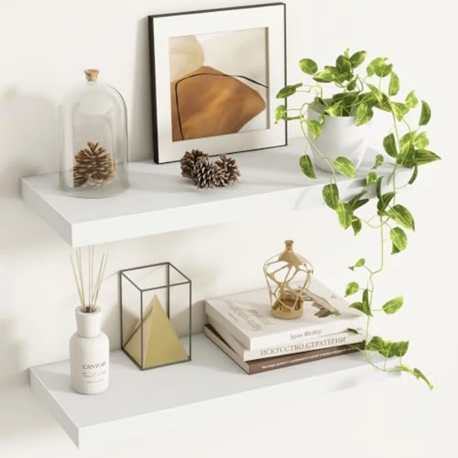 Floating Shelves - Pack 9.3 Inch Deep Rustic Wooden Wall Shelves - Wall Mounted Storage Shelf with Invisible Brackets 4" W x 9"
Floating Shelves - Pack 9.3 Inch Deep Rustic Wooden Wall Shelves - Wall Mounted Storage Shelf with Invisible Brackets 4" W x 9"