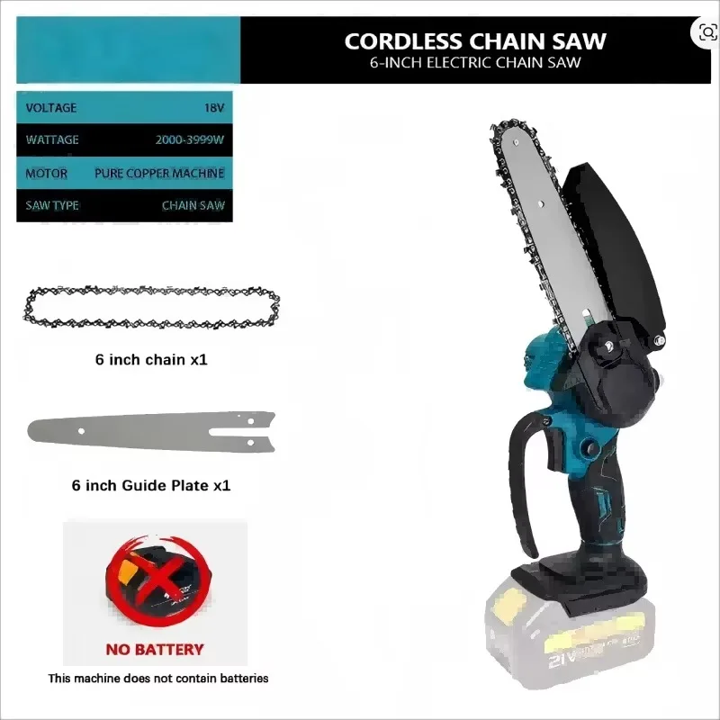 【Best-selling】1700RPM 6 Inch Mini Li-Ion Electric Chainsaw One Hand Portle Electric Saw Fit 18V Battery
【Best-selling】1700RPM 6 Inch Mini Li-Ion Electric Chainsaw One Hand Portle Electric Saw Fit 18V Battery