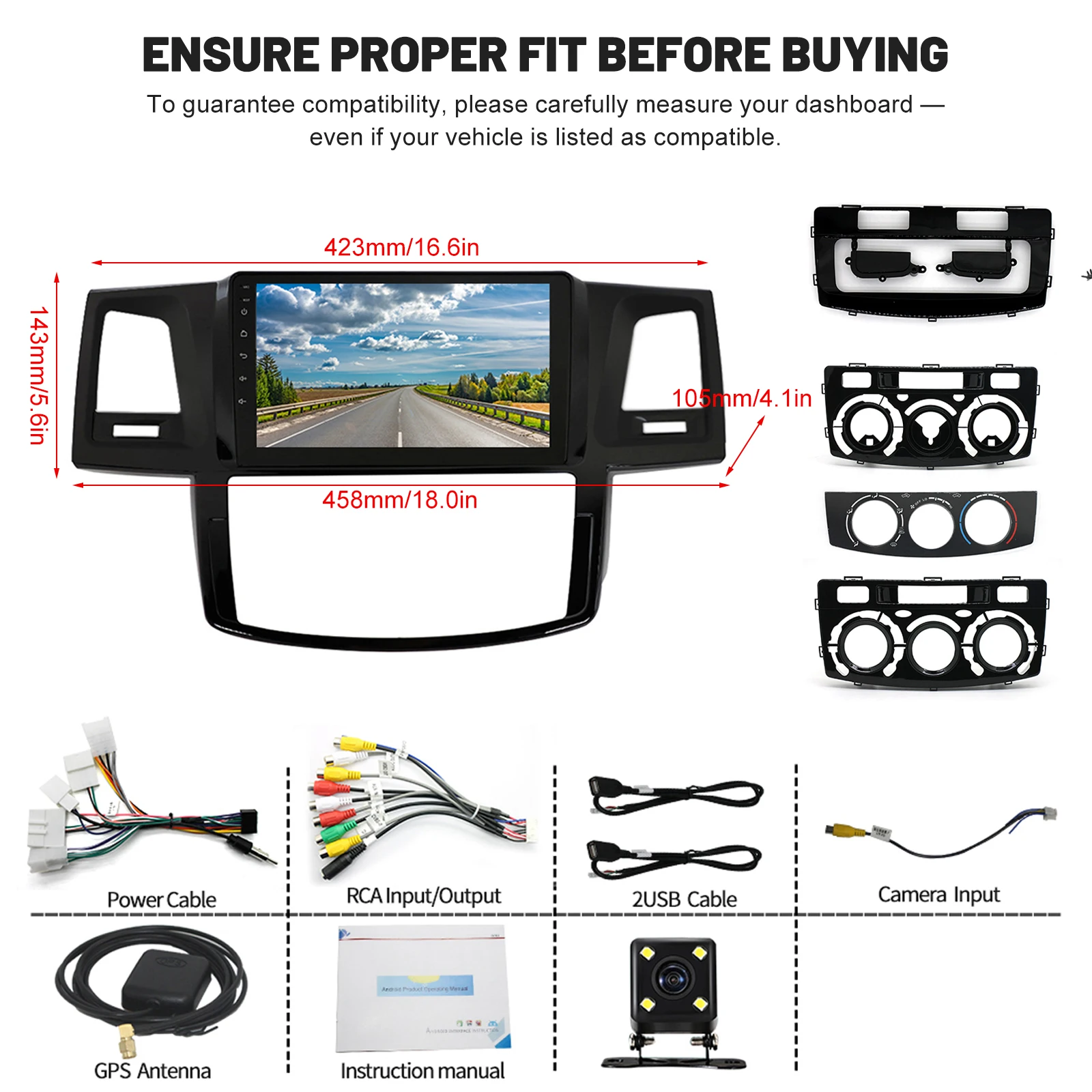 2+32G with Carplay Android Auto Bluetooth WiFi 9''Car Stereo Radio for Toyota Hilux 2005-2014 Android15 GPS Navigation
2+32G with Carplay Android Auto Bluetooth WiFi 9''Car Stereo Radio for Toyota Hilux 2005-2014 Android15 GPS Navigation