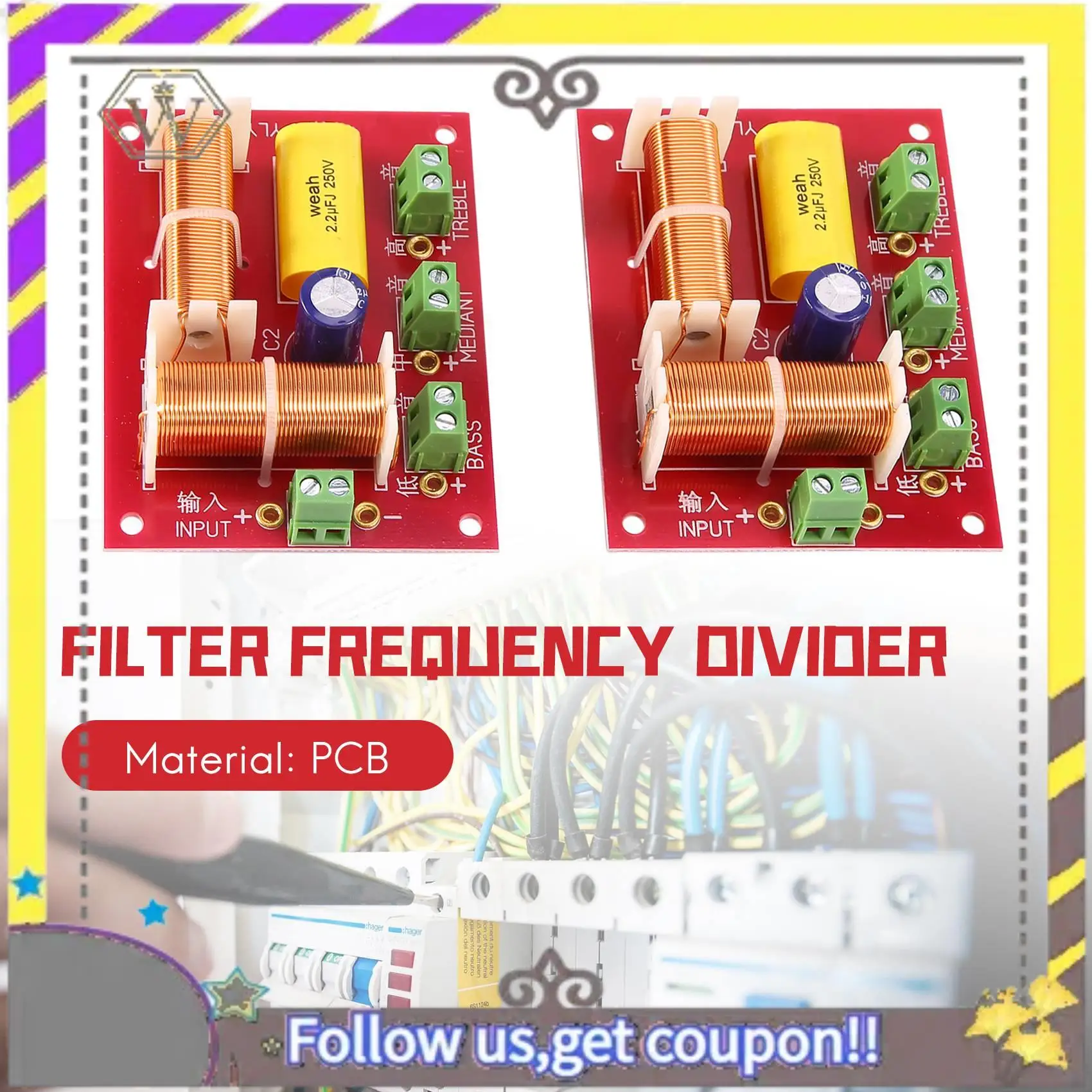New 2Pcs 200W 3 Way Audio Speaker Crossover Treble + Midrange + Bass Independent Crossover Speakers Filter Frequency Divider
New 2Pcs 200W 3 Way Audio Speaker Crossover Treble + Midrange + Bass Independent Crossover Speakers Filter Frequency Divider