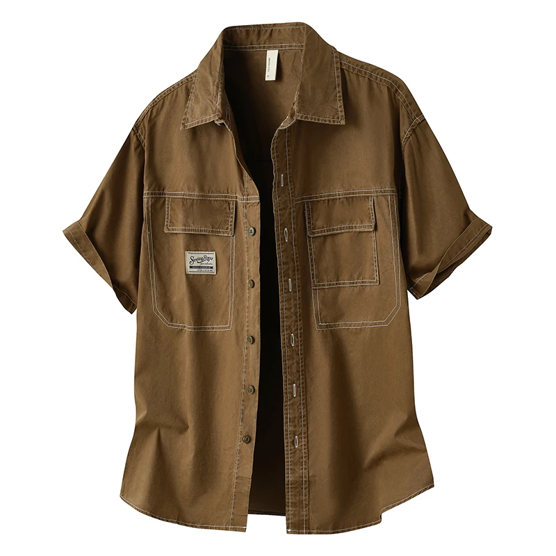 Japanese Vintage Workwear Shirt Men's - Spring 2025 Oversized Casual American Style Trendy Short Sleeve Top 100% Cotton Washed
Japanese Vintage Workwear Shirt Men's - Spring 2025 Oversized Casual American Style Trendy Short Sleeve Top 100% Cotton Washed