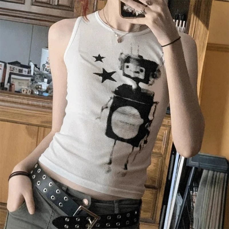 New 2000s street style Gothic Emo girl y2k top sexy ultra short vest shoulder strap summer sweet cool shoulder strap print party
New 2000s street style Gothic Emo girl y2k top sexy ultra short vest shoulder strap summer sweet cool shoulder strap print party