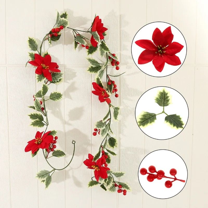 2M Artificial Christmas Garland Leaf String Red Berries Ivy Vine Rattan Wreath Strings For Xmas Tree Party Decor
2M Artificial Christmas Garland Leaf String Red Berries Ivy Vine Rattan Wreath Strings For Xmas Tree Party Decor