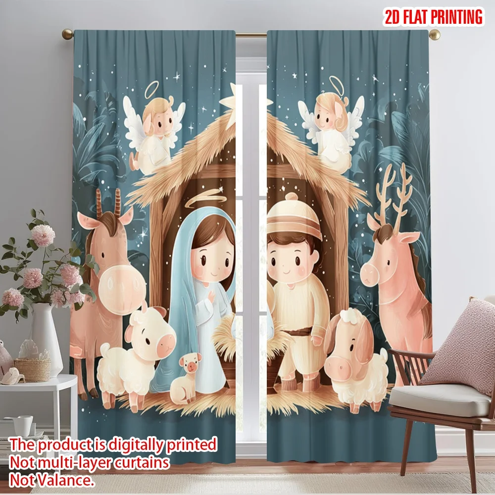 2pcs,2D plane printing Curtain Popular Christmas Nativity Scene Versatile Durable Polyester (without rod) Versatile All Ldeal
2pcs,2D plane printing Curtain Popular Christmas Nativity Scene Versatile Durable Polyester (without rod) Versatile All Ldeal