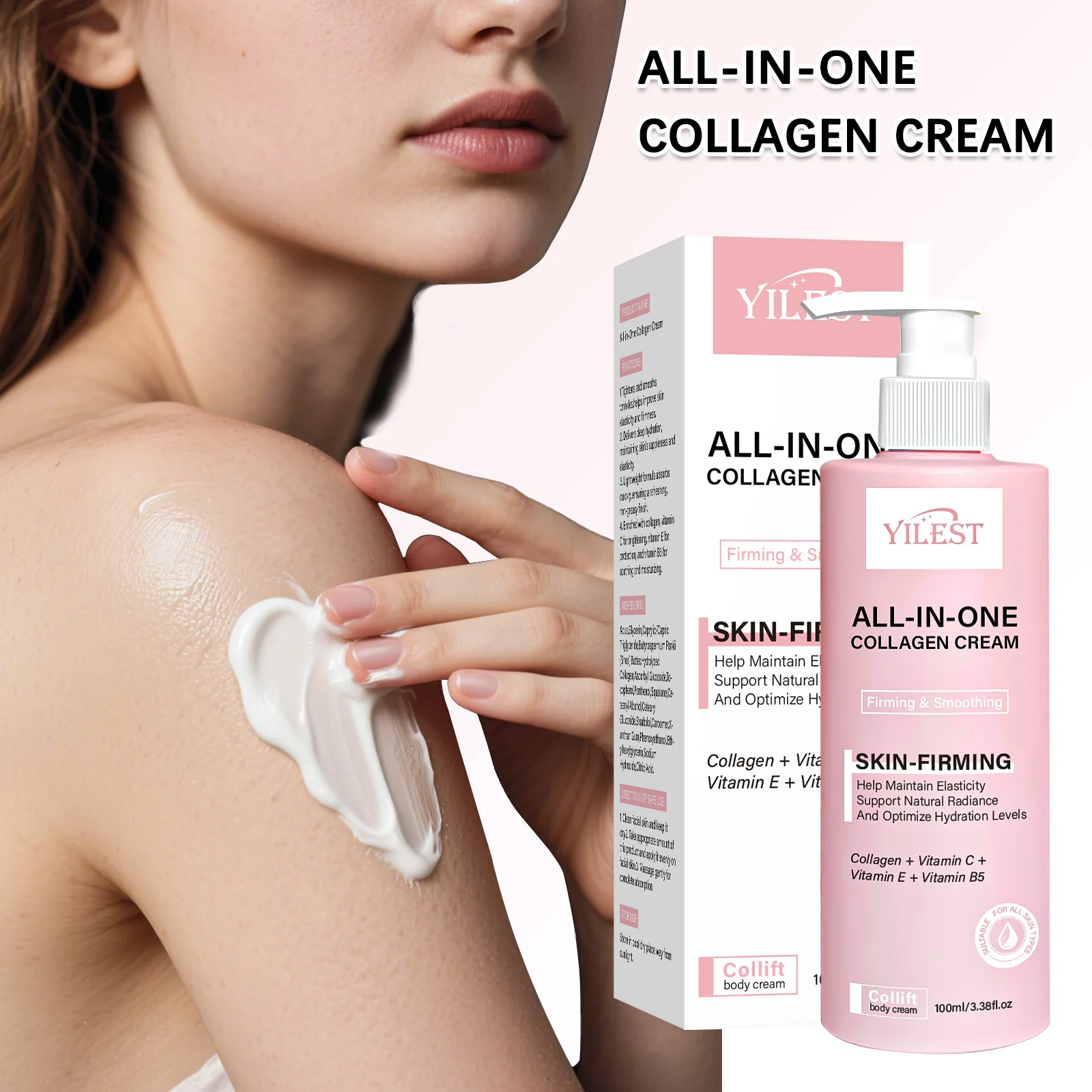 All-in-One Collagen Body Cream Firming Brightens Triple Anti-aging Effect Deep Moisturizing Restore Elasticity Soothes Skin 
All-in-One Collagen Body Cream Firming Brightens Triple Anti-aging Effect Deep Moisturizing Restore Elasticity Soothes Skin