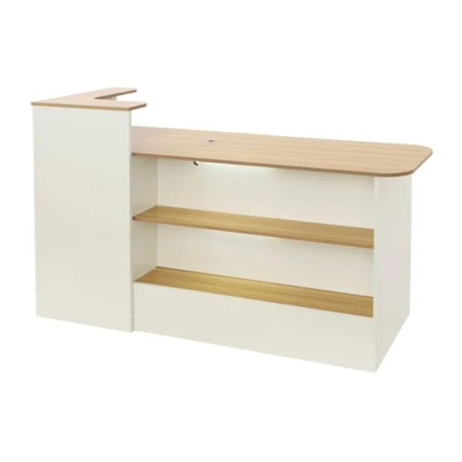 Modern Reception Desk, Office Front Desk with Storage Cabinet, Lockable Drawer, 59.06 * 19.69 * 39.37in, Retail Checkout Counte
Modern Reception Desk, Office Front Desk with Storage Cabinet, Lockable Drawer, 59.06 * 19.69 * 39.37in, Retail Checkout Counte