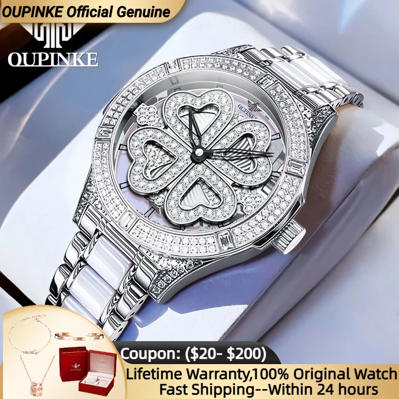OUPINKE High Quality Luxury Women's Watch Fashion Waterproof Ceramic Band Elegant Diamond Bracelet Necklace Women Watch Gift Box
OUPINKE High Quality Luxury Women's Watch Fashion Waterproof Ceramic Band Elegant Diamond Bracelet Necklace Women Watch Gift Box