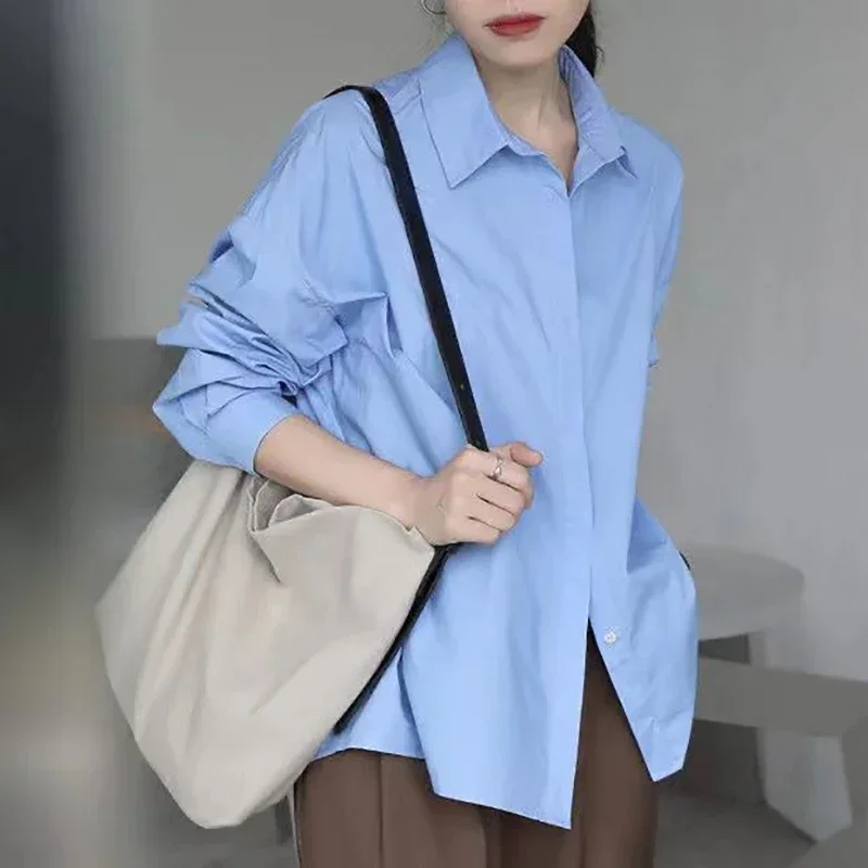 Fashion Lapel Button Solid Color Long Sleeve Shirts Women's Clothing 2025 Spring New Loose Casual Tops Office Lady Blouses Z710
Fashion Lapel Button Solid Color Long Sleeve Shirts Women's Clothing 2025 Spring New Loose Casual Tops Office Lady Blouses Z710