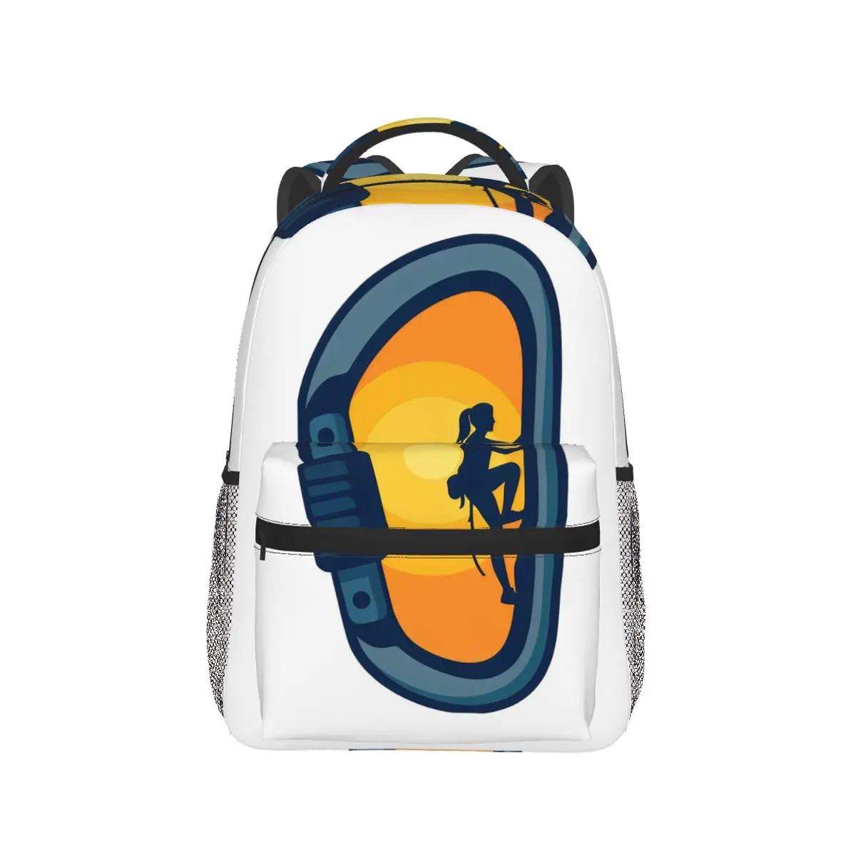 Climbing Carabiner With Hanging Climber Silhouette Backpack Hot Sale Daypack Children BookBag School Bag Shoulder Bags Men Women
Climbing Carabiner With Hanging Climber Silhouette Backpack Hot Sale Daypack Children BookBag School Bag Shoulder Bags Men Women