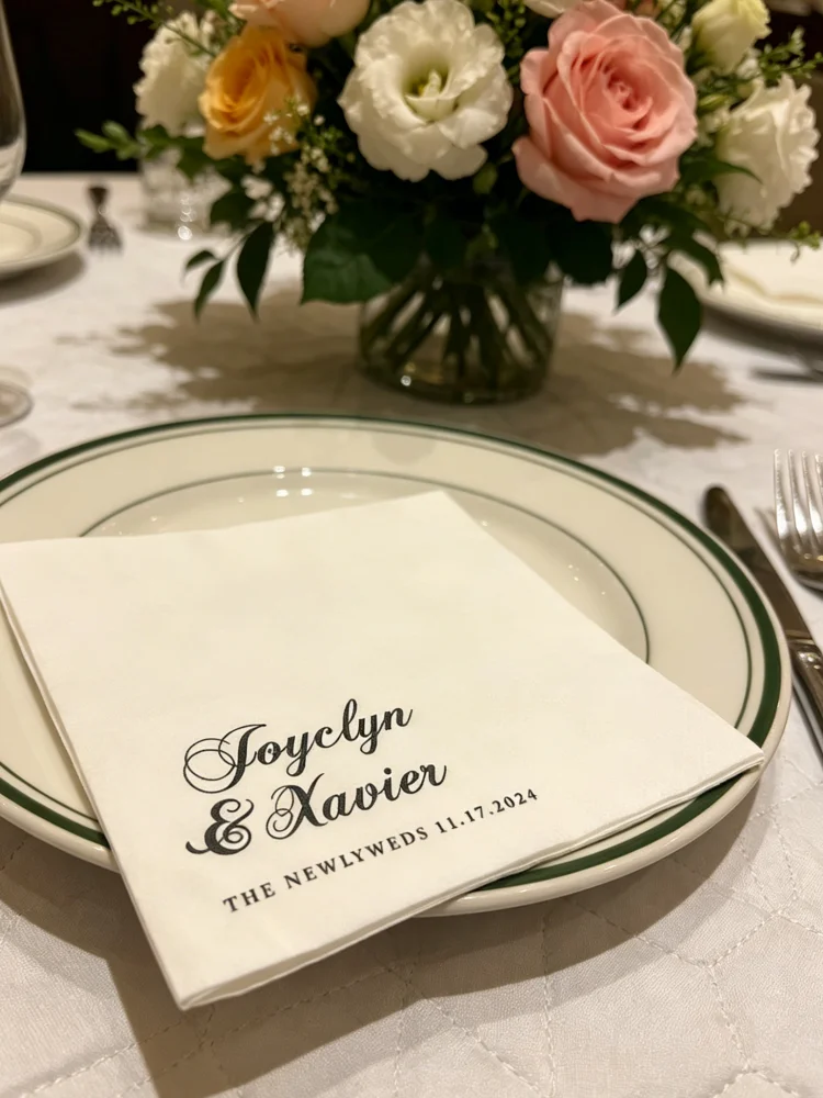 Gold Foil Personalized Custom Cheers Wedding Cocktail Beverage Napkins Disposable Paper Napkins For Wedding Reception Rehearsal
Gold Foil Personalized Custom Cheers Wedding Cocktail Beverage Napkins Disposable Paper Napkins For Wedding Reception Rehearsal