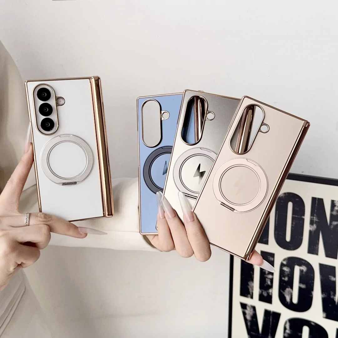 For Samsung Z Fold 7 Case Shockproof Protector Fashion Plated 360 Ring Holder Magsafe AG Back Phone Cover
For Samsung Z Fold 7 Case Shockproof Protector Fashion Plated 360 Ring Holder Magsafe AG Back Phone Cover