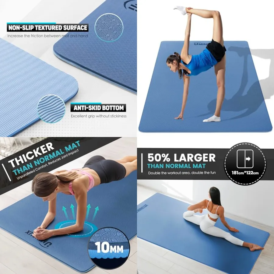 Large Yoga Mat for Men and Women 1/4 2/5 Inch Extra Thick TPE Fitness Mat for Home Gym Workout, Non-Slip, Eco Friendly Exercise
Large Yoga Mat for Men and Women 1/4 2/5 Inch Extra Thick TPE Fitness Mat for Home Gym Workout, Non-Slip, Eco Friendly Exercise