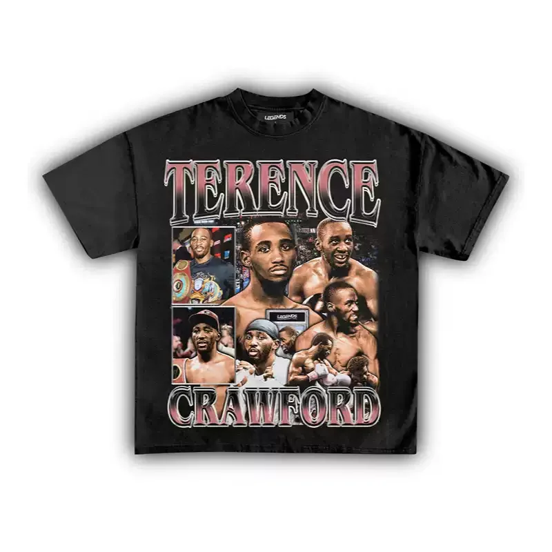 Боксерская футболка Terence Crawford, хлопковая футболка большого размера с графическим рисунком Welterweight King для мужчин и женщин, городская спортивная уличная одежда, товары для фанатов
Боксерская футболка Terence Crawford, хлопковая футболка большого размера с графическим рисунком Welterweight King для мужчин и женщин, городская спортивная уличная одежда, товары для фанатов