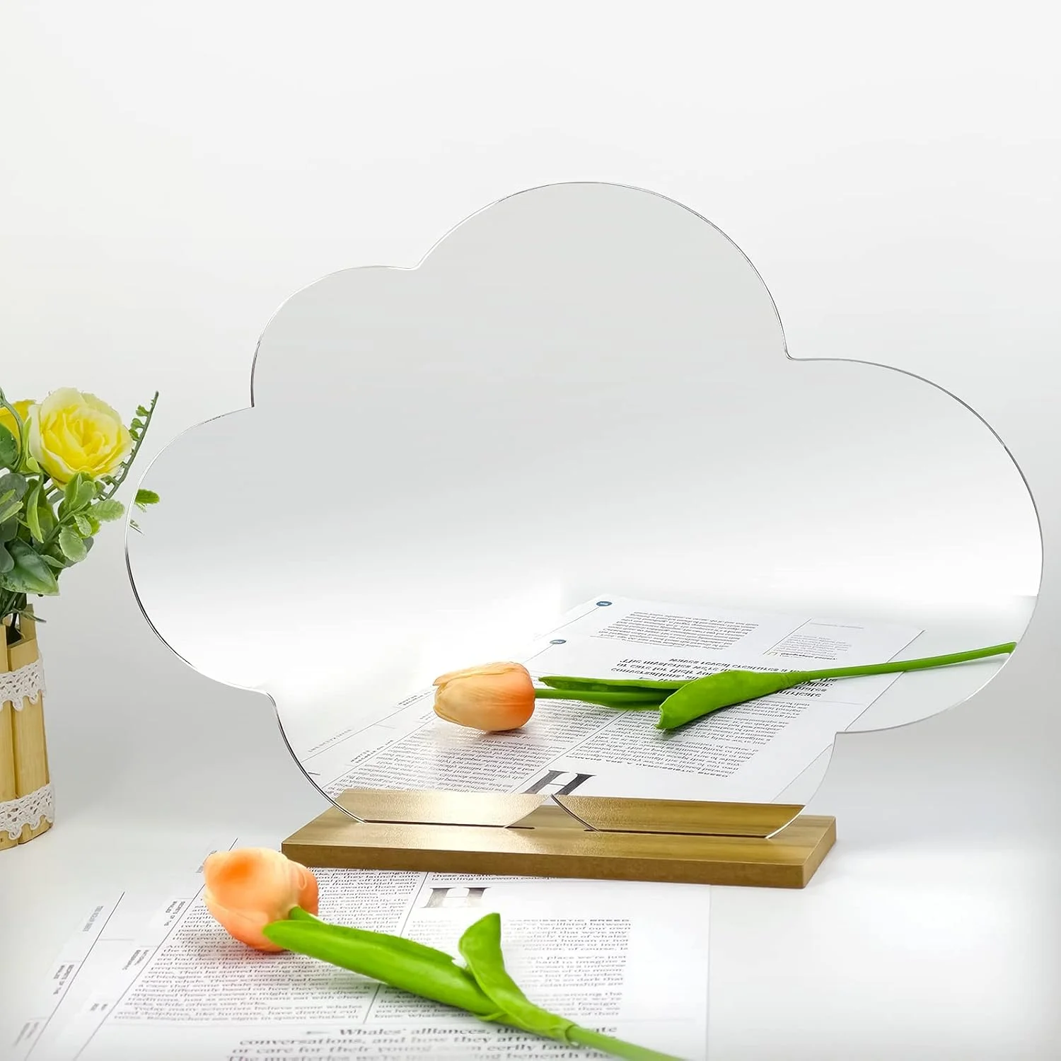 Cloud Shape Irregular Mirror, Acrylic Mirror with Wood Stand, Wall- Frameless Makeup Mirror(Cloud)
Cloud Shape Irregular Mirror, Acrylic Mirror with Wood Stand, Wall- Frameless Makeup Mirror(Cloud)