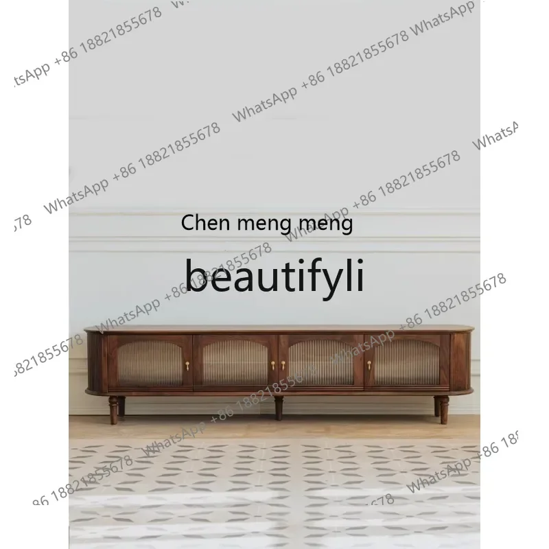 182Q Black walnut solid wood TV cabinet Nordic retro living room Changhong glass TV cabinet
182Q Black walnut solid wood TV cabinet Nordic retro living room Changhong glass TV cabinet