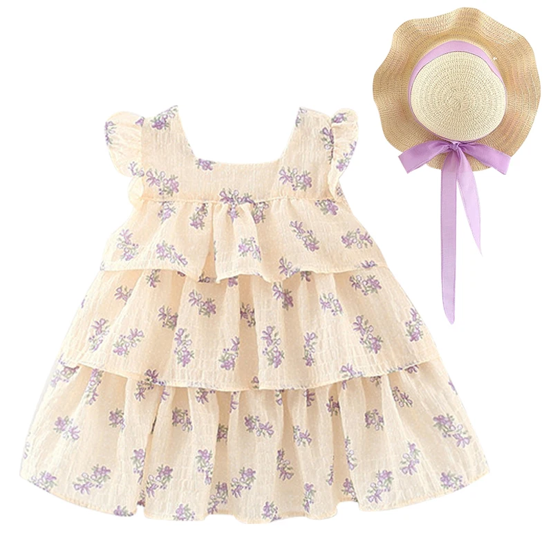 2Piece Set Summer Baby Girls Clothes Korean Fashion Chiffon Beach Sleeveless Infant Princess Dress+Sunhat Newborn Dresses BC635
2Piece Set Summer Baby Girls Clothes Korean Fashion Chiffon Beach Sleeveless Infant Princess Dress+Sunhat Newborn Dresses BC635