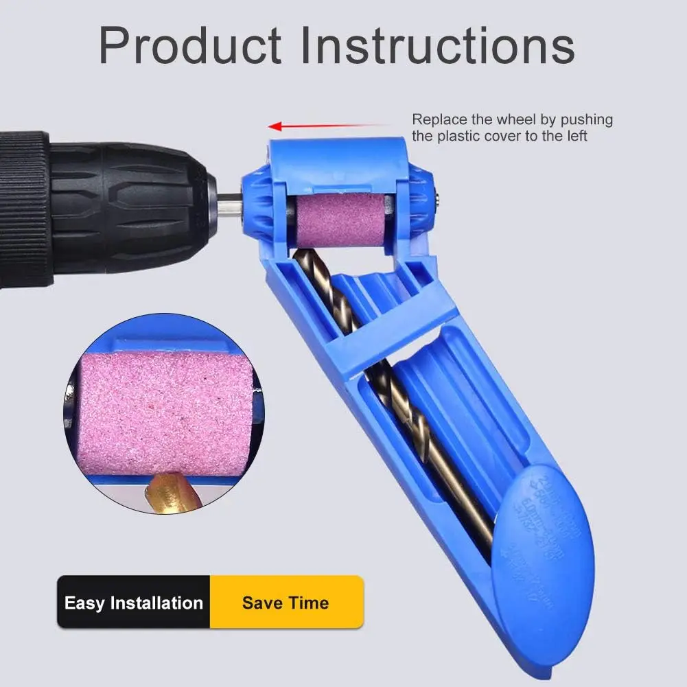 Drill-Powered Portable Drill Bit Sharpener Set-2 Flute Spiral Point, Corundum Wheel, 2-12.5mm Drill Grinding (Blue/Orange) 1pc
Drill-Powered Portable Drill Bit Sharpener Set-2 Flute Spiral Point, Corundum Wheel, 2-12.5mm Drill Grinding (Blue/Orange) 1pc