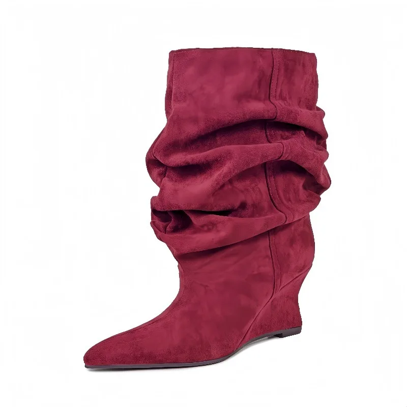 European and American Women's Niche Design Stone Patterned Fashion Sleeve Runway Shoes with Sloping Heels and Pleated Sleeves
European and American Women's Niche Design Stone Patterned Fashion Sleeve Runway Shoes with Sloping Heels and Pleated Sleeves