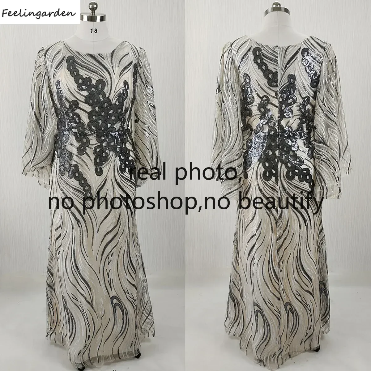 Feelingarden Customized Real Photo Plus size Evening Dress Gray Sequins O-neck Full Sleeves Straight Women Party Formal Gowns
Feelingarden Customized Real Photo Plus size Evening Dress Gray Sequins O-neck Full Sleeves Straight Women Party Formal Gowns