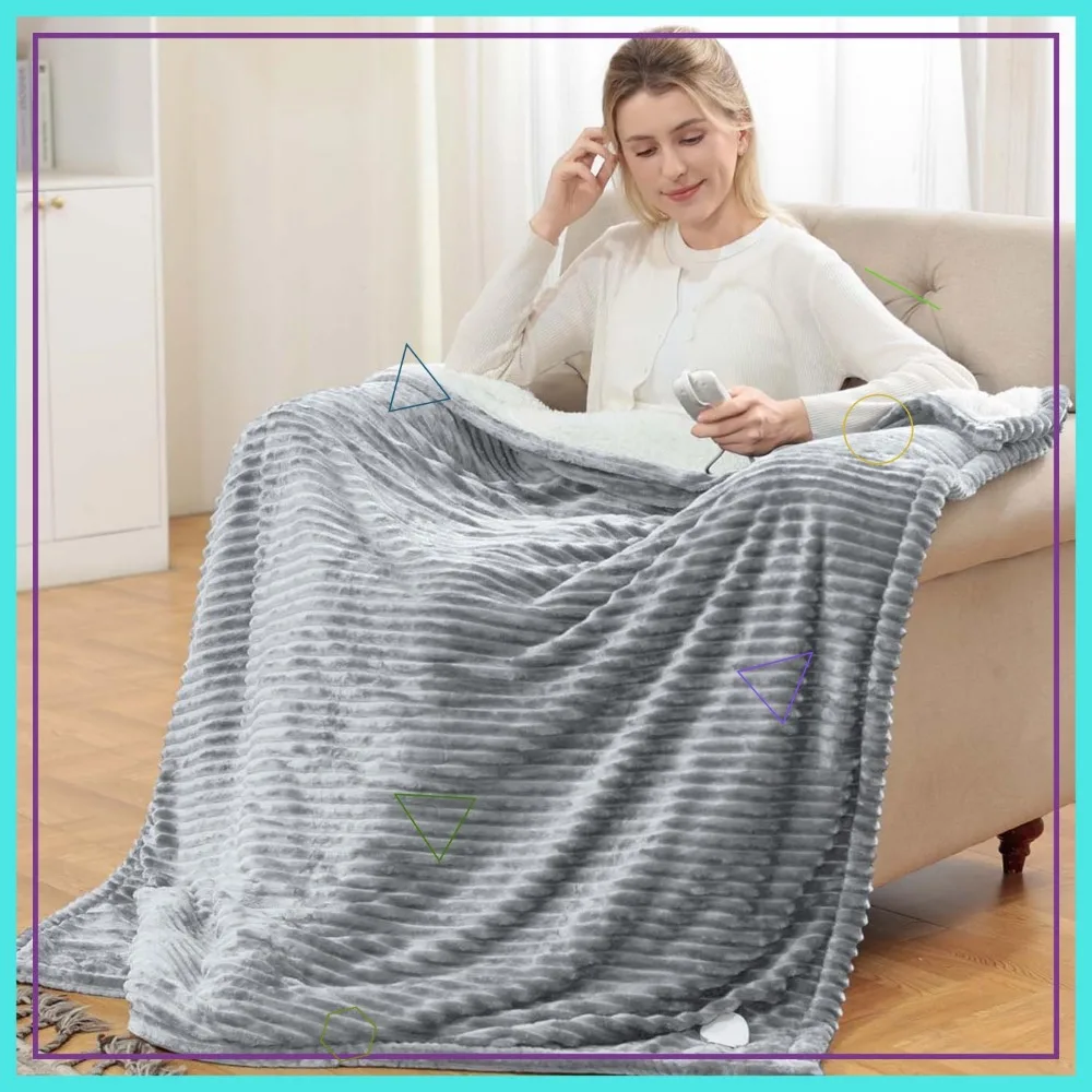 Soft Flannel Electric Throw Blanket 50x60 Inch, 10 Timer & 6 Heat Settings, Machine Washable with Overheat Protection
Soft Flannel Electric Throw Blanket 50x60 Inch, 10 Timer & 6 Heat Settings, Machine Washable with Overheat Protection