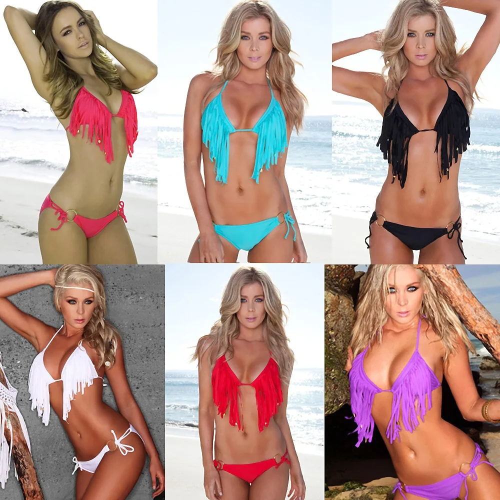 Женский летний модный высококачественный нейлоновый купальник, бикини с кисточками, комплект для бассейна, пляжный купальник с петлями для ремня из бисера 
Женский летний модный высококачественный нейлоновый купальник, бикини с кисточками, комплект для бассейна, пляжный купальник с петлями для ремня из бисера
