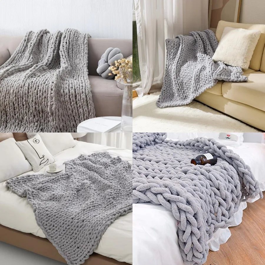 Chunky Knit Blanket Throw 4060, Hand Knitted Warm Chenille Throw Blanket, Home Decor Soft Thick Yarn Cable Knit Blanket, Soft B
Chunky Knit Blanket Throw 4060, Hand Knitted Warm Chenille Throw Blanket, Home Decor Soft Thick Yarn Cable Knit Blanket, Soft B