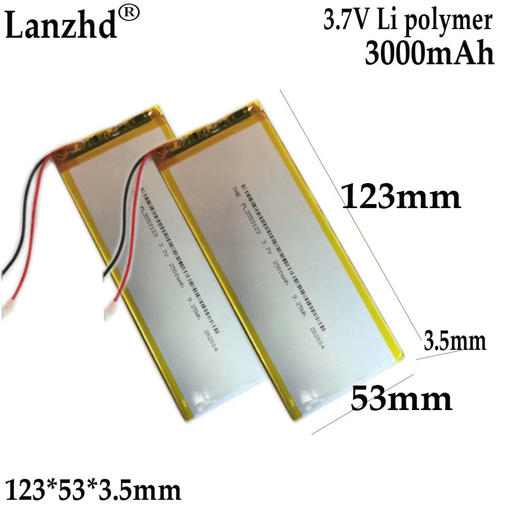 2025 NEW 3.7V Li lithium polymer battery 3000mAh battery For Tablet laptop searchlight detection equipment battery 3553123
2025 NEW 3.7V Li lithium polymer battery 3000mAh battery For Tablet laptop searchlight detection equipment battery 3553123